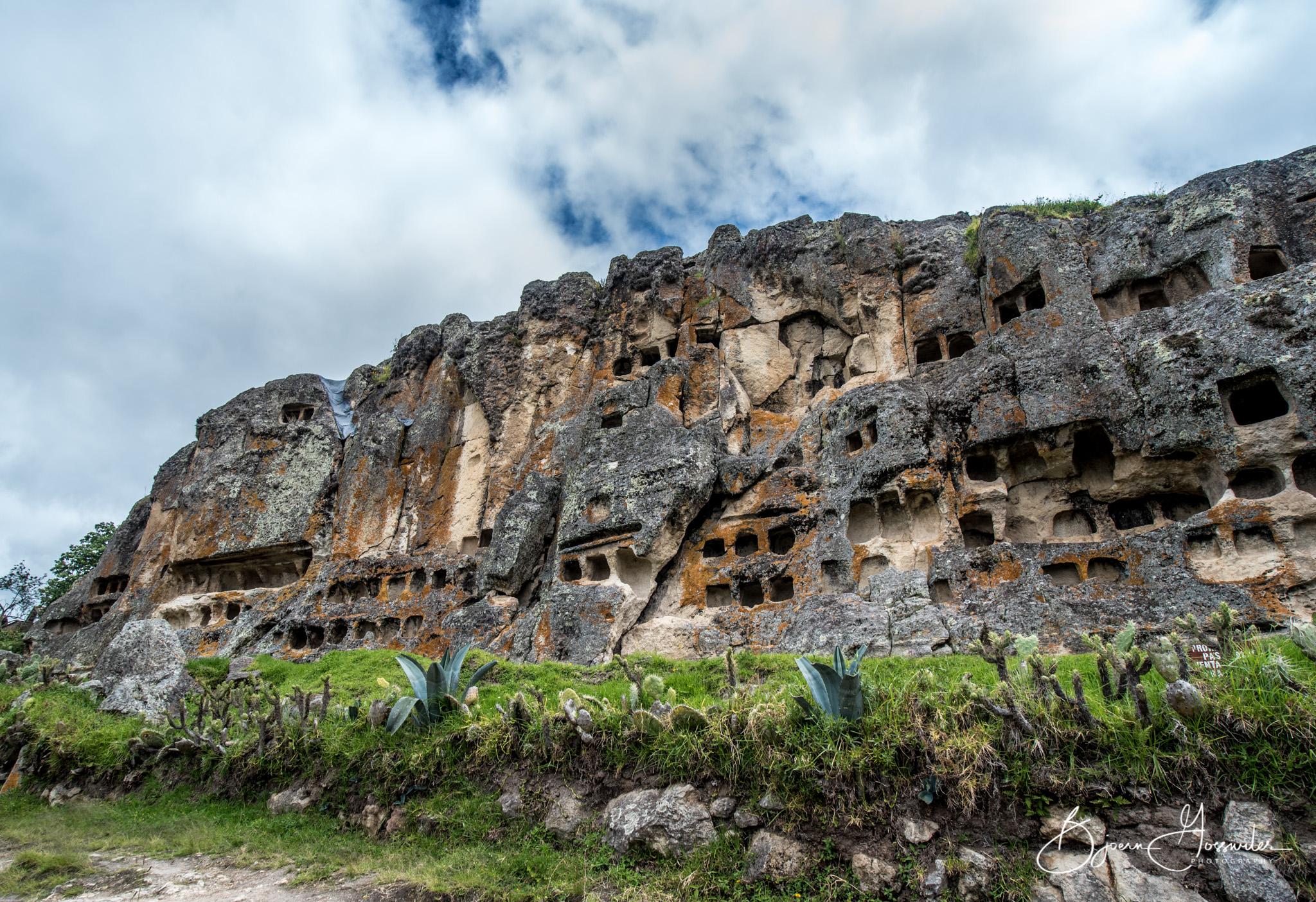 Cliff face tombs