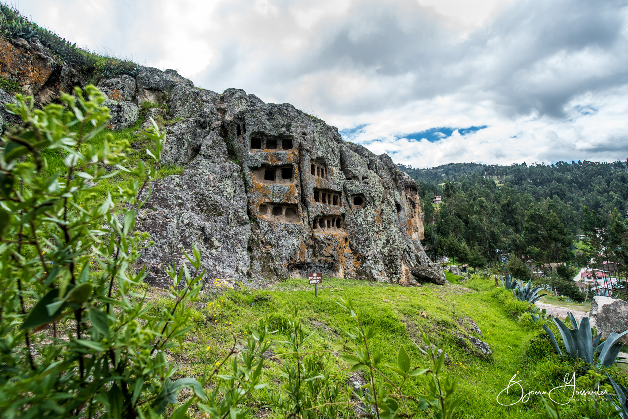 Cliff face tombs